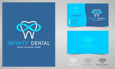 Infinity dental logo design and business card