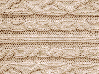 Fototapeta na wymiar Organic knitting texture with detail woven threads.