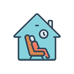 Color illustration icon for stay