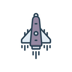 Color illustration icon for aerospace