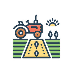 Color illustration icon for farming