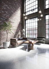 Industrial livingroom apartament in New York loft - 544567611