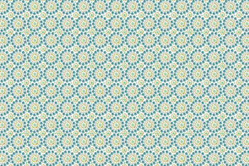 Colorful Seamless Pattern. Traditional Ornament of Doodle.  Abstract Mosaic  Shapes Vector Background