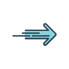 Color illustration icon for forward