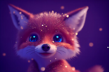 Fox snow happy, christmas, winter, made with AI