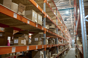 Interior of a modern commercial warehouse facility
