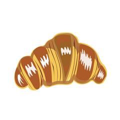 A croissant with a white background