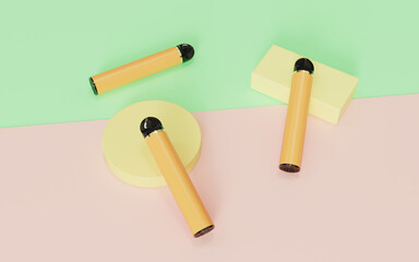  Orange disposable electronic cigarette light red light green minimalist background
