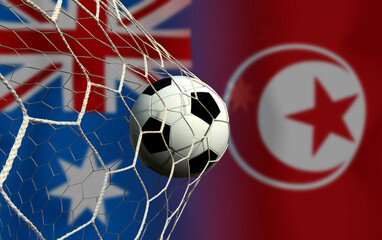Football Cup competition between the national Australia and national Tunisia.
