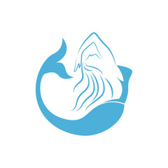 Mermaid logo icon design illustration