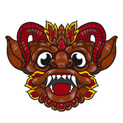 monster illustration head for t-shirts design or poster with texture