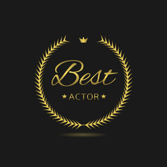 Best actor Golden laurel wreath label