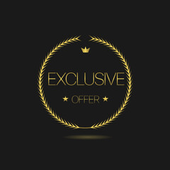 Exclusive offer golden laurel wreath label