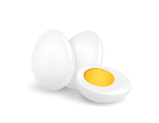 Eggs on a white background. Protein. Healthy food. Isolated vector illustration.