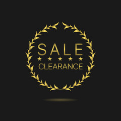 Sale clearance Golden laurel wreath label