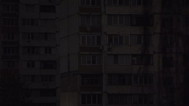 Rolling blackout of electricity in a residential area of Kyiv after russian shelling of power plants.