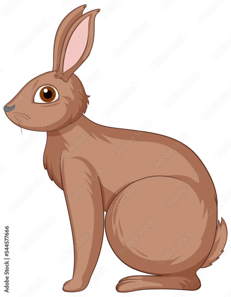 Wall mural cute brown rabbit cartoon character