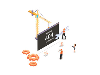 404 error page not found. Website in maintenance design