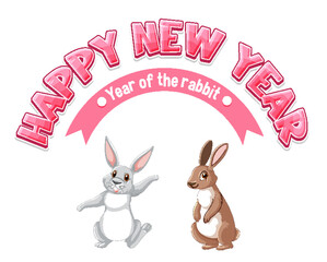 Fototapeta premium Happy new year 2023 rabbit year