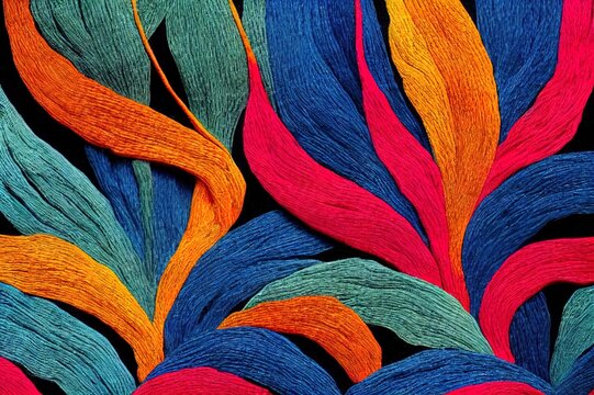 Beautiful babanas Painted like an embroidery. Made digitally