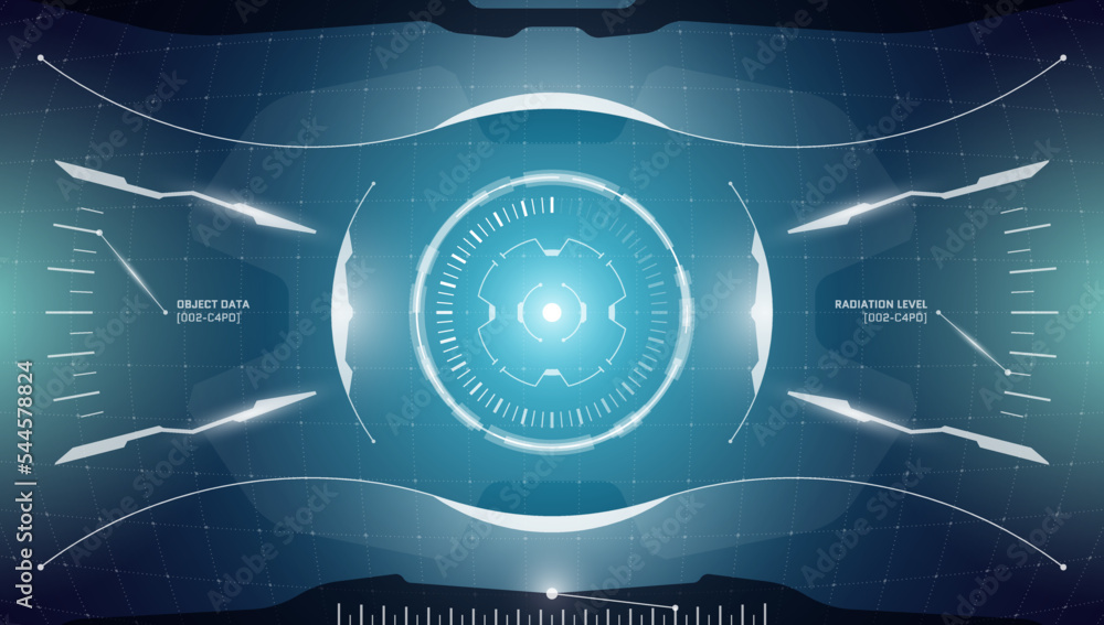 Poster vr hud technology head up display target. digital futuristic virtual reality interface cyberpunk hi 