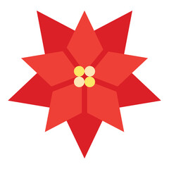 poinsettia christmas celebration winter decoration icon