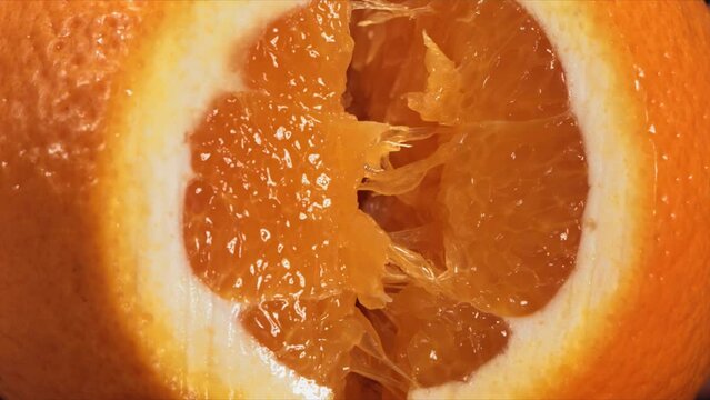Breaking and open to Half Orange in slow motion.