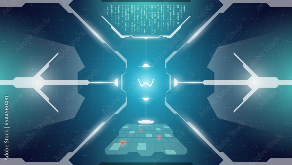 Poster vr hud technology head up display target. digital futuristic virtual reality interface cyberpunk hi 