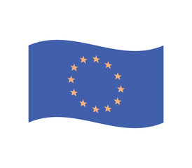 European union flag and countries star symbol flat vector illustration.