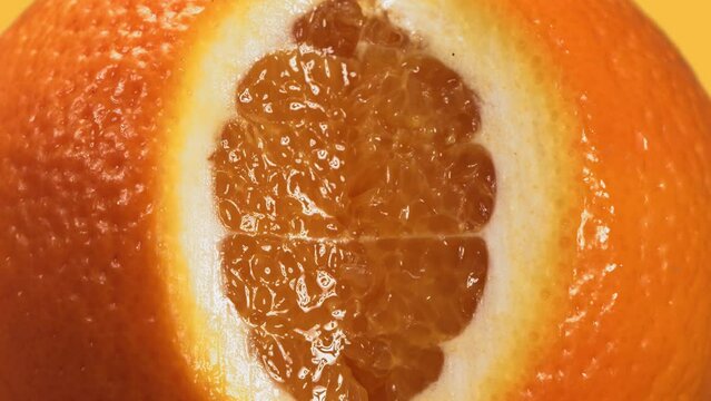 Breaking and open to Half Orange in slow motion.