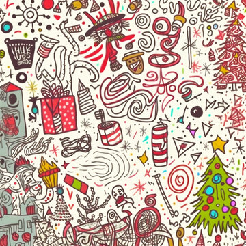 Weihnachtsdoodles, made by AI, k&uuml;nstliche Intelligenz