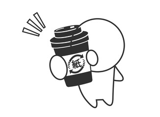 紙コップ　人間
