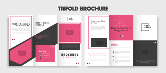 trifold brochure template design vector	