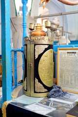 sefer torah blue and gold Torah scrolls A silver antique with a tour of the tablets of the covenant...