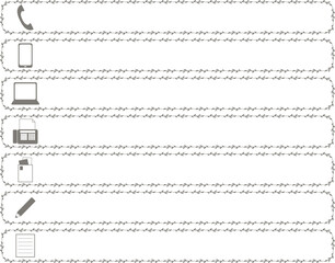 罫線枠　フレーム　見出し　タイトル　囲み罫　ショッピング　連絡　アイコン　セット