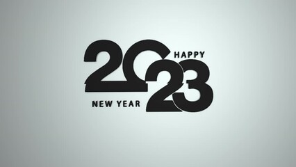 2023 happy new year in black colour in background white colour