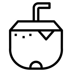 Coconut line icon style