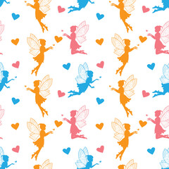 cute fairy silhouette pattern graphic