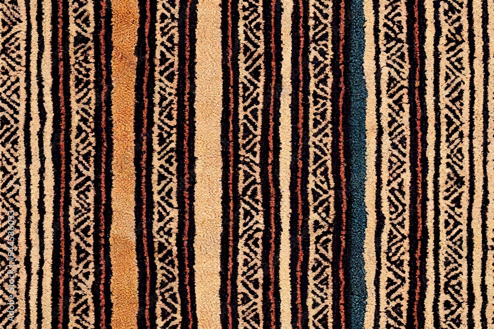 Aufkleber carpet bathmat and rug boho style ethnic design pattern with distressed texture and effect