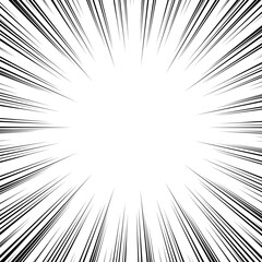 Obraz premium 黒色の漫画風の集中線の素材