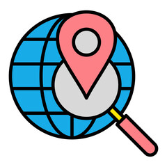 Location Marker Filled Line Icon