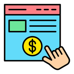 Cost Per Click Filled Line Icon
