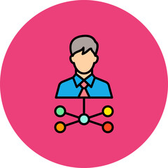 Affiliate Marketing Multicolor Circle Filled Line Icon