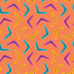 seamless vivid pattern with colorful boomerangs, great for wrapping, textile, wallpaper, greeting card- vector illustration