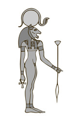 Goddess of Ancient Egypt - Bastet on transparent background