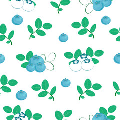 Fototapeta na wymiar Blueberries, seamless pattern