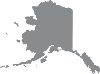 Alaska Map Vector, United States of America, Isolated on Transparent Background  - Editable maps - obrazy, fototapety, plakaty