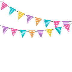 Obraz premium Bright garlands of flags for holiday decoration