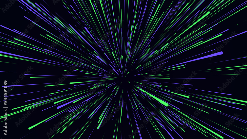 Poster abstract hyperspeed background. movements of big data cyberspace. dynamic light lines on the speed. 