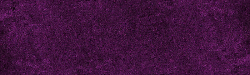Dark purple rough wall wide panoramic texture. Dramatic violet abstract textured background
